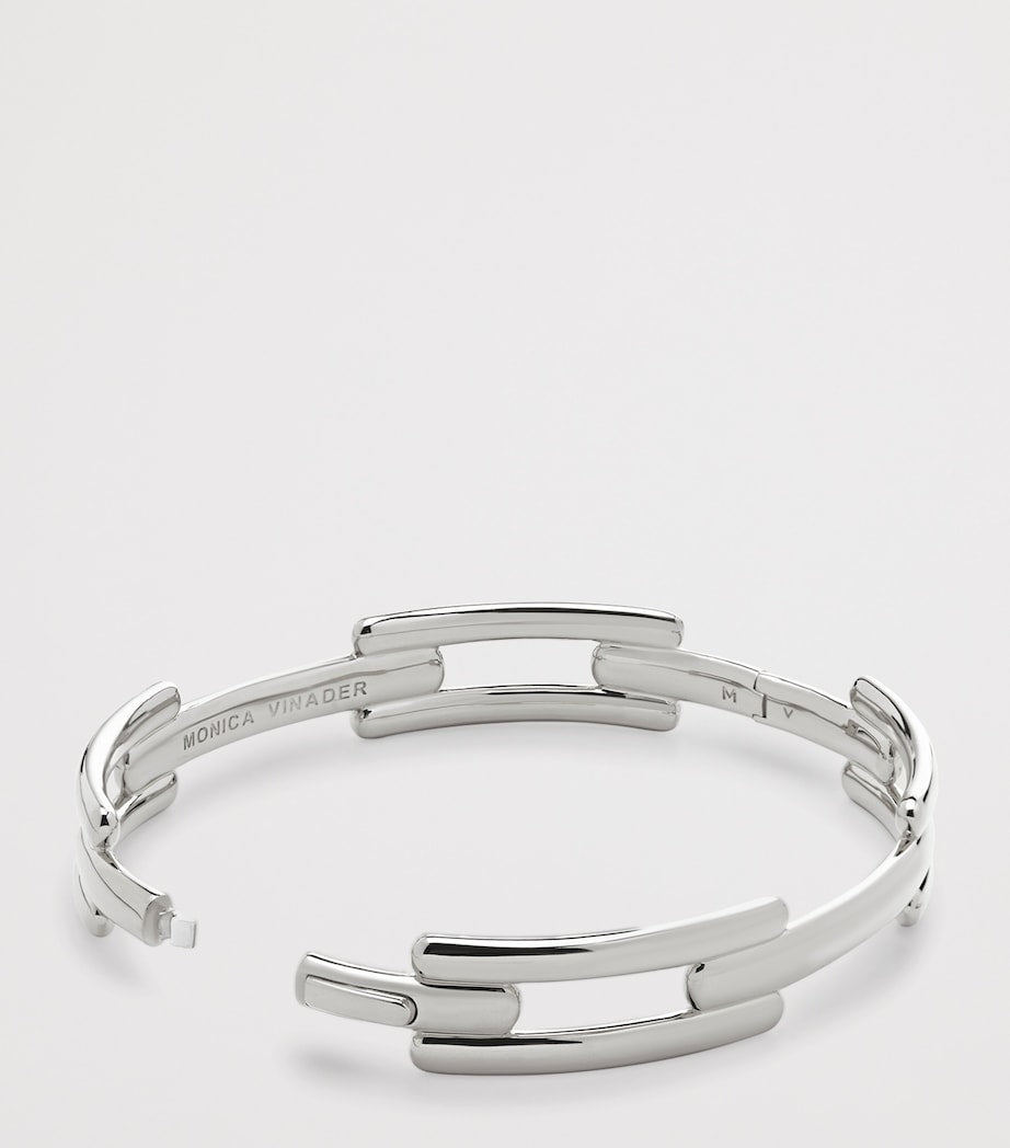 Monica Vinader Signature Link bangle in sterling silver, imported from the UK