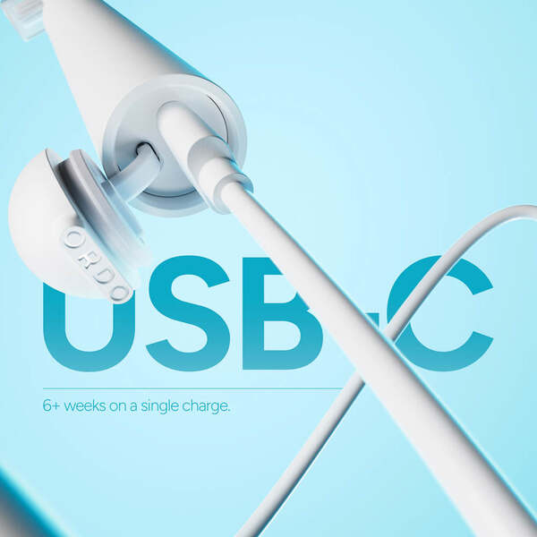 Ordo Sonic Edge rechargeable toothbrush Snow, imported from the UK