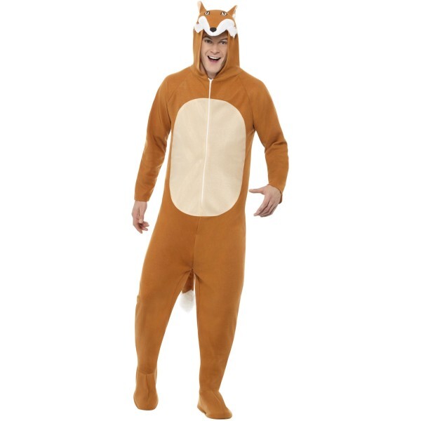 Smiffys fox costume brown all-in-one hood - British product