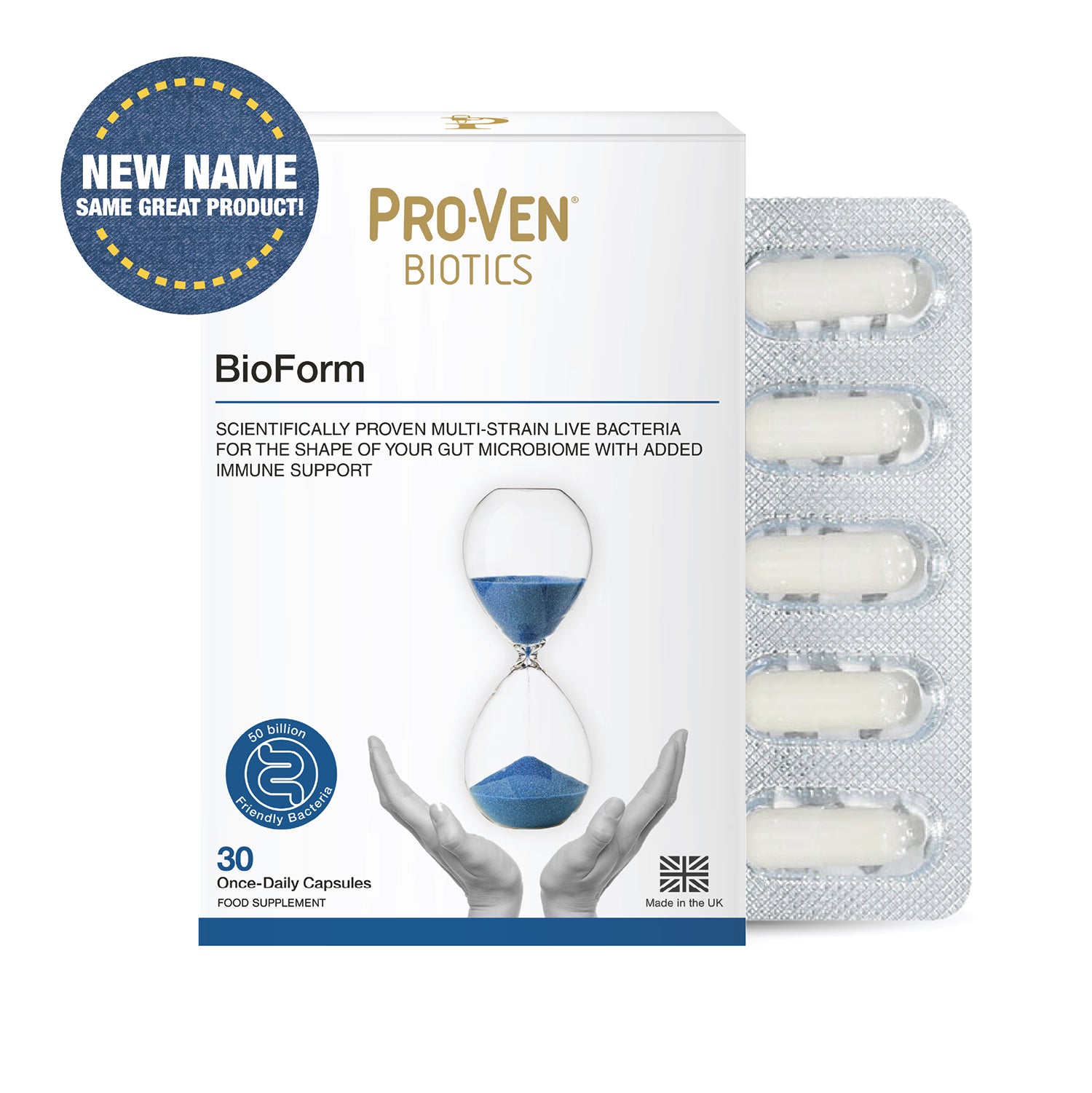 Shapeline Bioform Probiotics 50 Billion 30 Capsules, imported from the UK