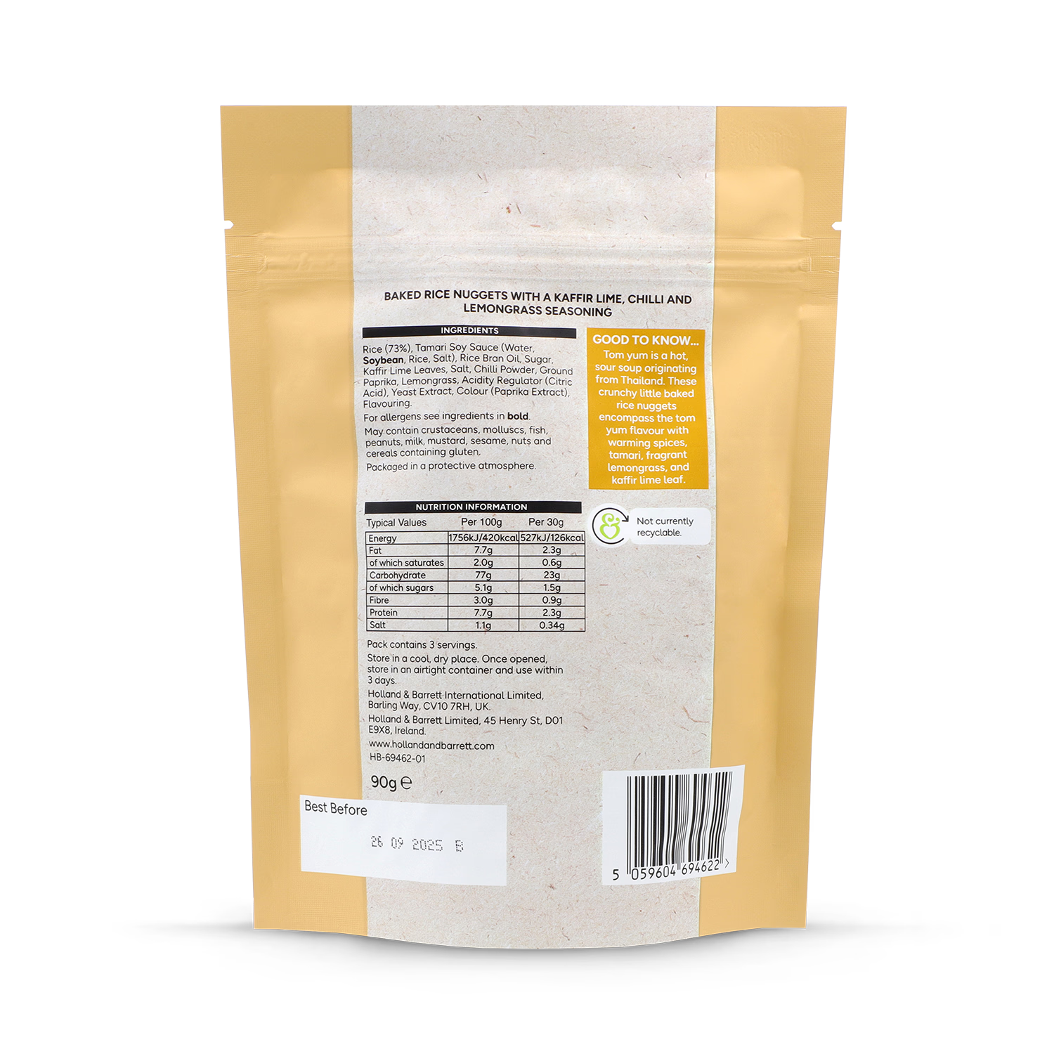 Holland & Barrett Tom Yum Rice Nuggets 90g, UK version