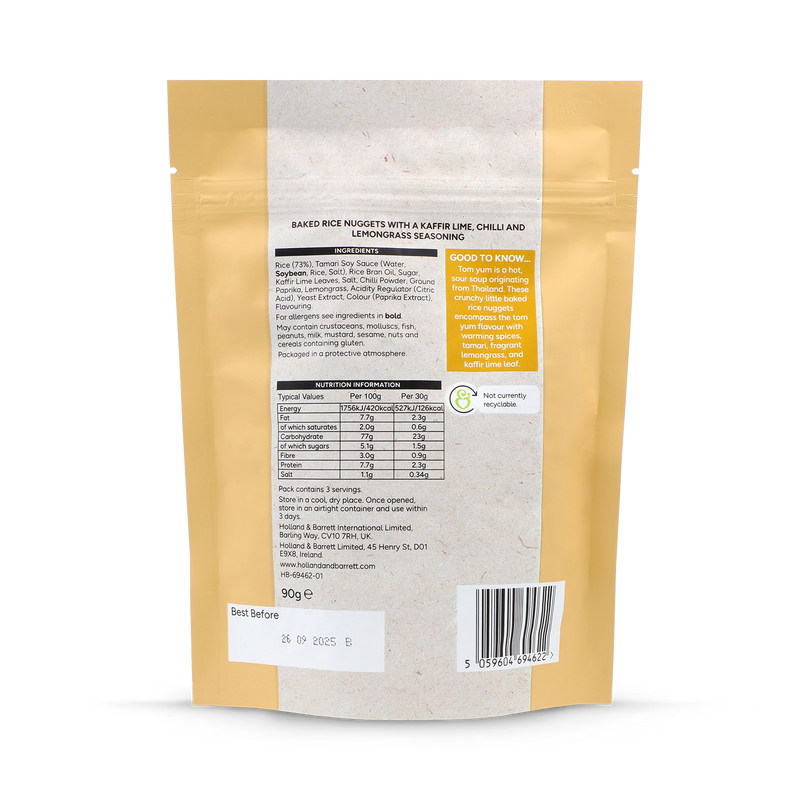Holland & Barrett Tom Yum Rice Nuggets 90g, UK version