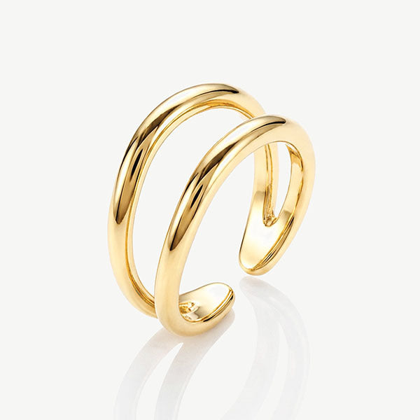 MUCHV gold adjustable wave ring, UK version