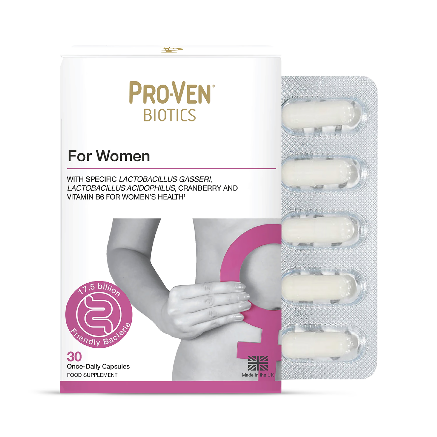 Pro-ven Biotics Lactobacillus Cranberry 30 Capsules, imported from the UK