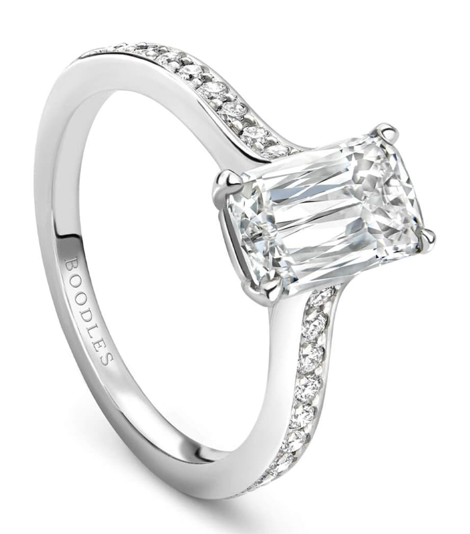Boodles Harmony engagement ring with Ashoka-cut diamond, UK version