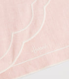 Harrods embroidered linen placemat pastel pink, UK version