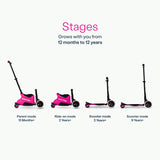 SmarTrike Xtend Scooter Ride On pink convertible scooter - British product