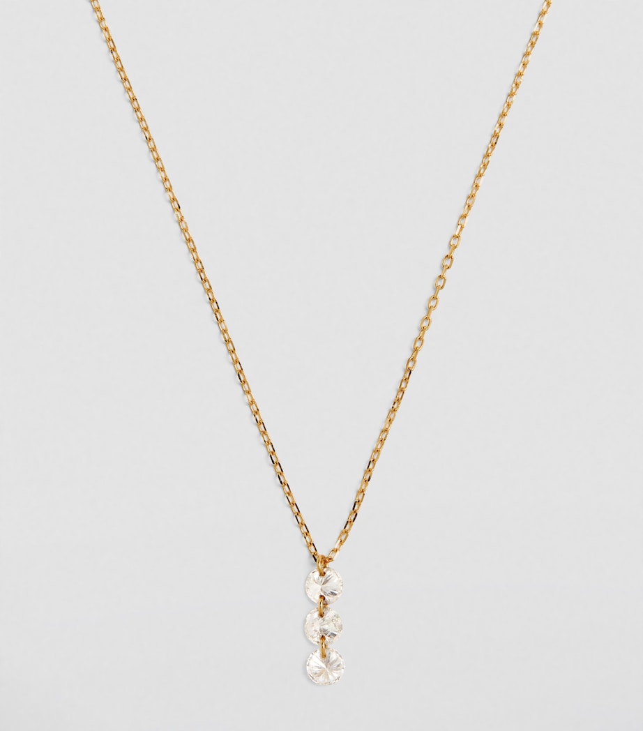 Persée 18kt yellow gold diamond 3-stone necklace - British product