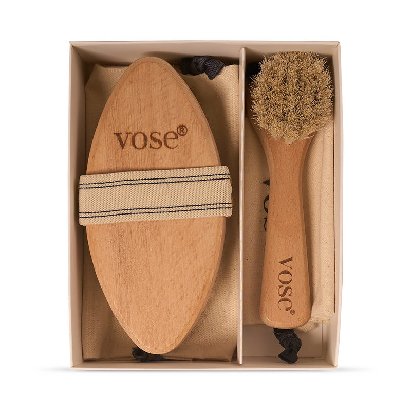 Horse hair face and body dry brush set, imported from the UK