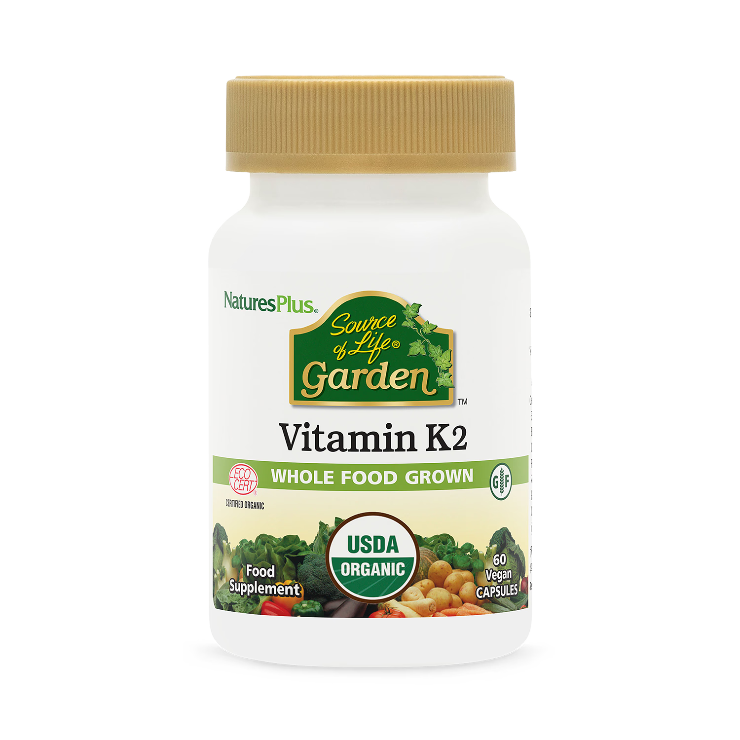 NaturesPlus organic Vitamin K2 120mcg 60 capsules (British brand)