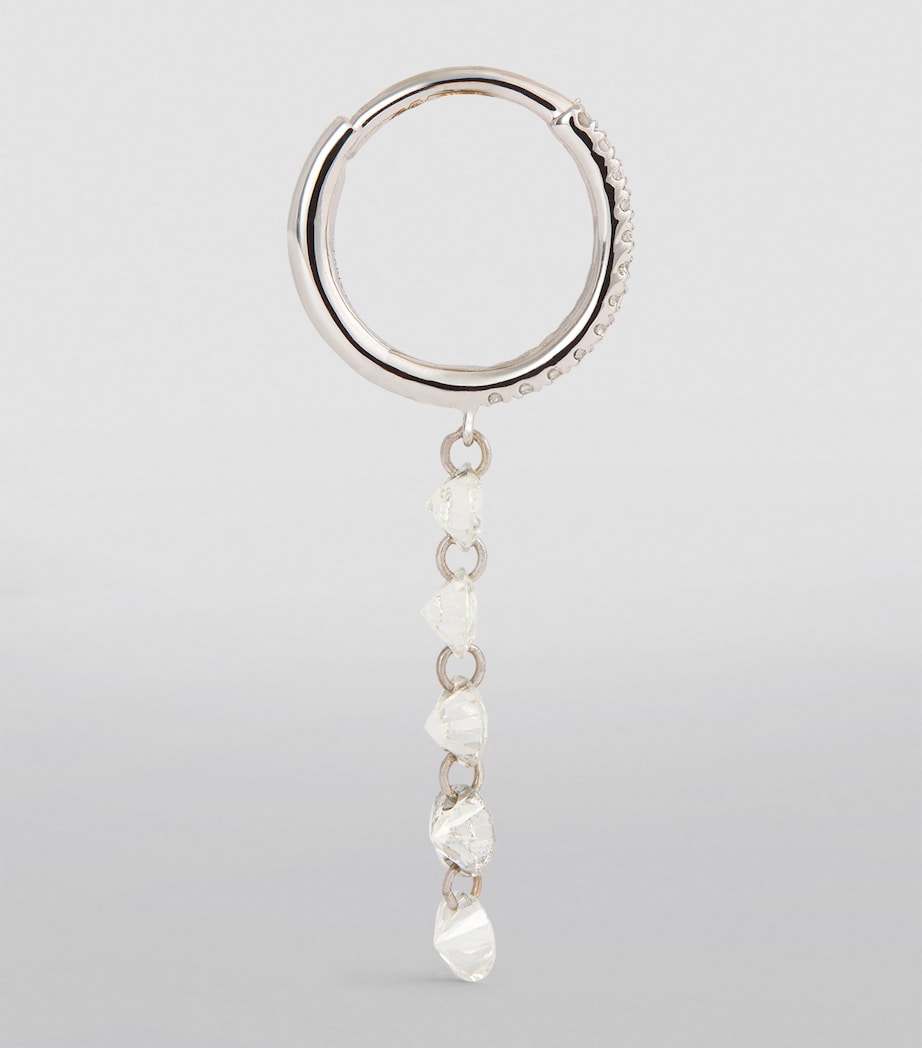 Persée white gold diamond hoop earring, imported from the UK