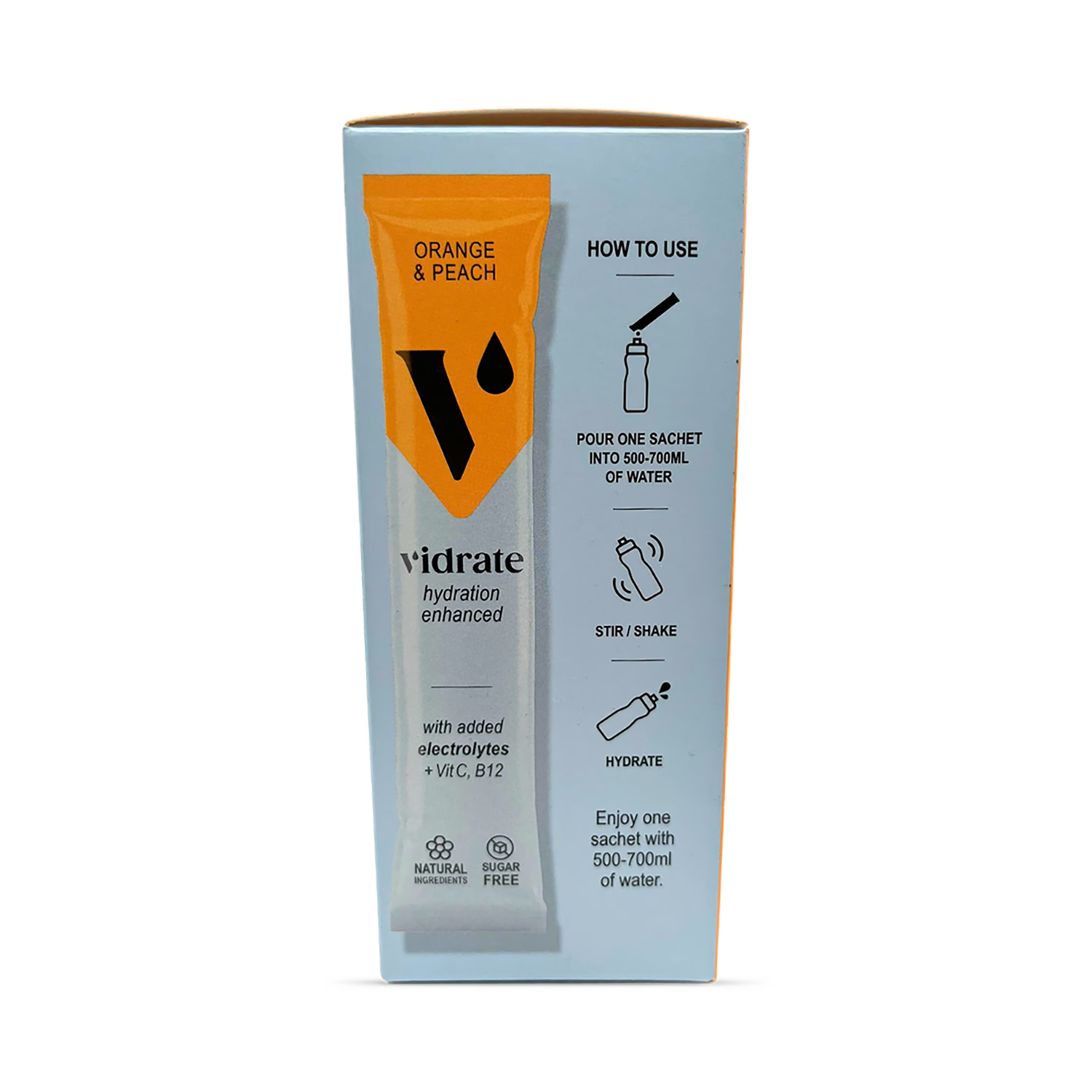 Vidrate hydration sachets Orange & Peach 12 sachets (British brand)