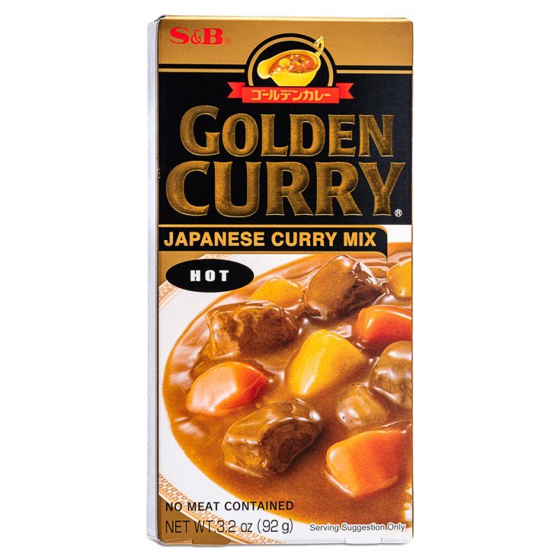 S&B Golden Curry hot Japanese curry mix, imported from the UK