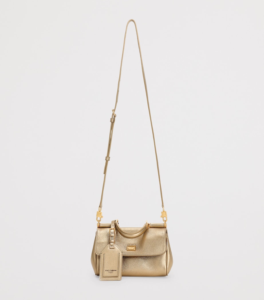 Dolce&Gabbana My Sicily cross-body bag in gold laminated calfskin, UK version