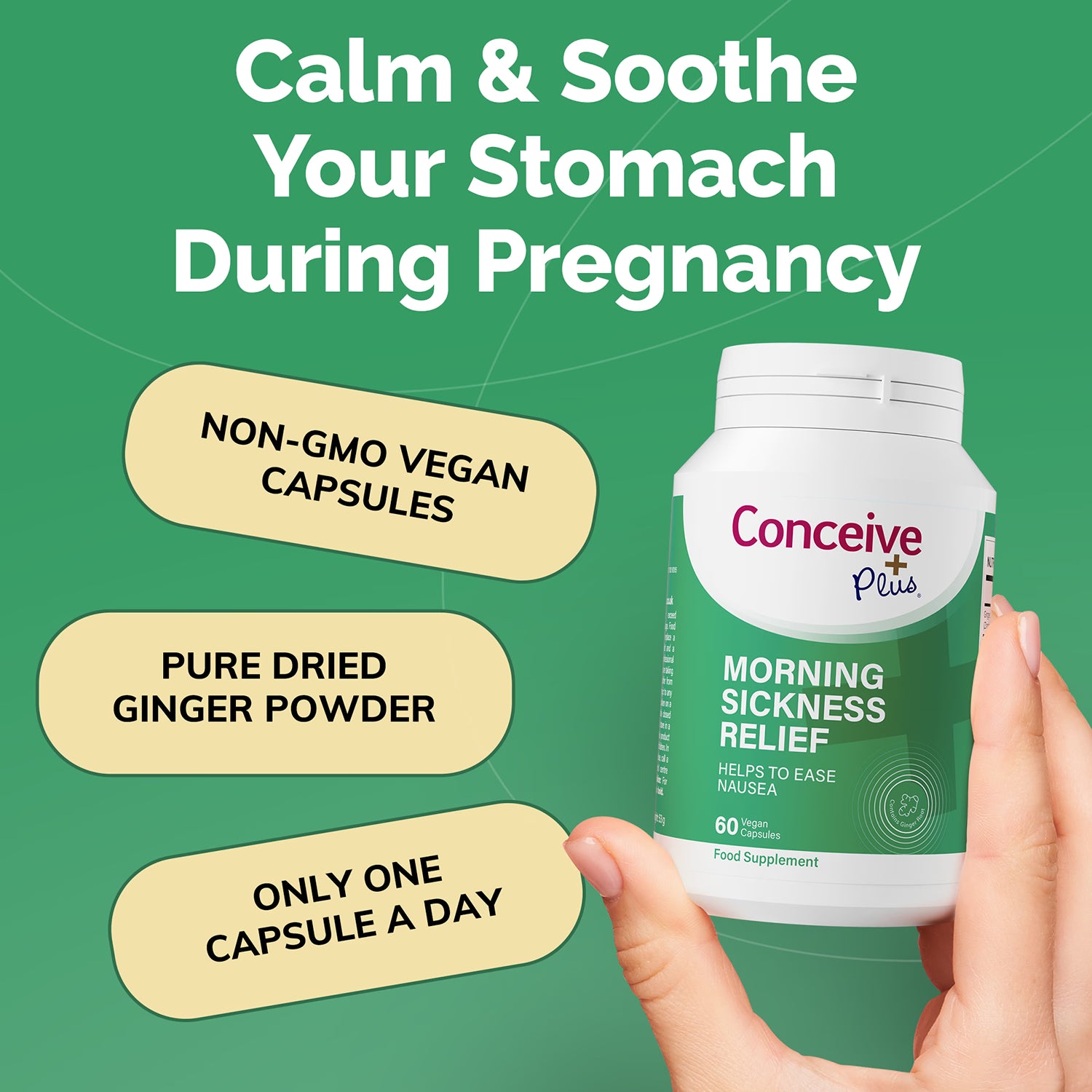 Conceive Plus Morning Sickness Relief 60 capsules (British brand)