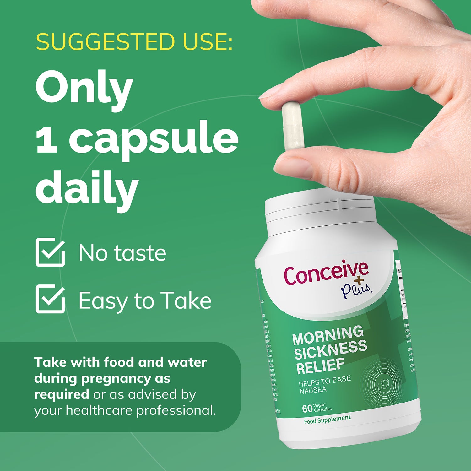 Conceive Plus Morning Sickness Relief 60 capsules (British brand)