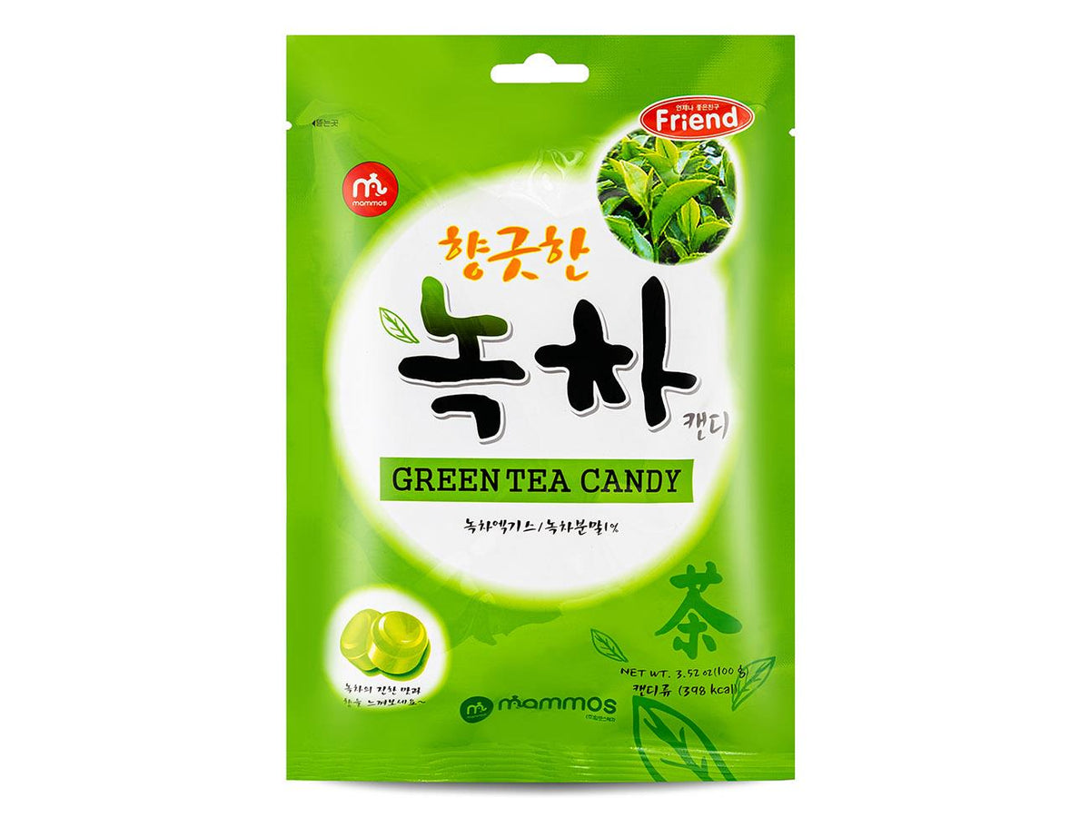 Mammos green tea candy with subtle sweetness, imported from the UK