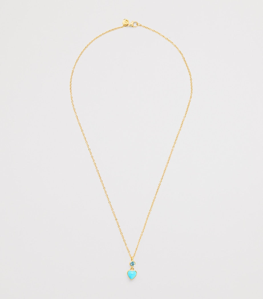 Emily P. Wheeler yellow gold blue topaz heart necklace (British brand)