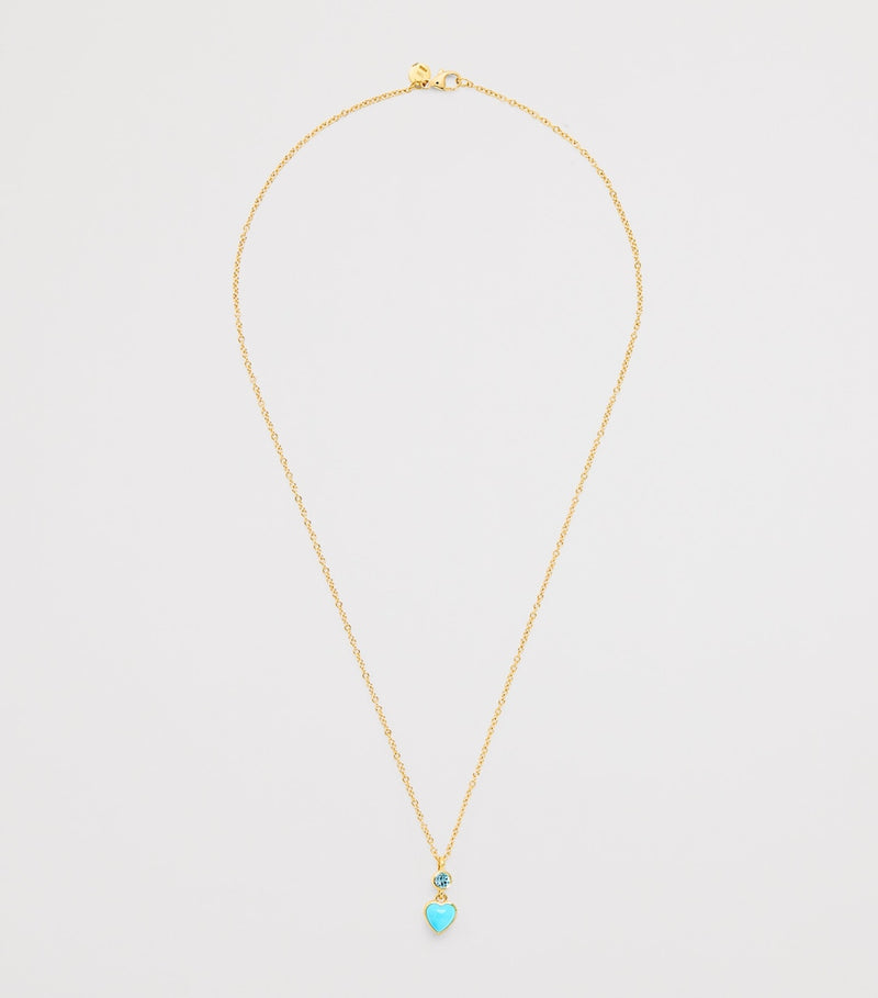 Emily P. Wheeler yellow gold blue topaz heart necklace (British brand)