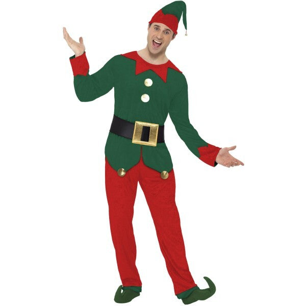 Smiffys mens elf costume set with hat and belt - British product