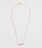 Suzanne Kalan Frenzy bar necklace rose gold diamonds pink sapphires (British brand)