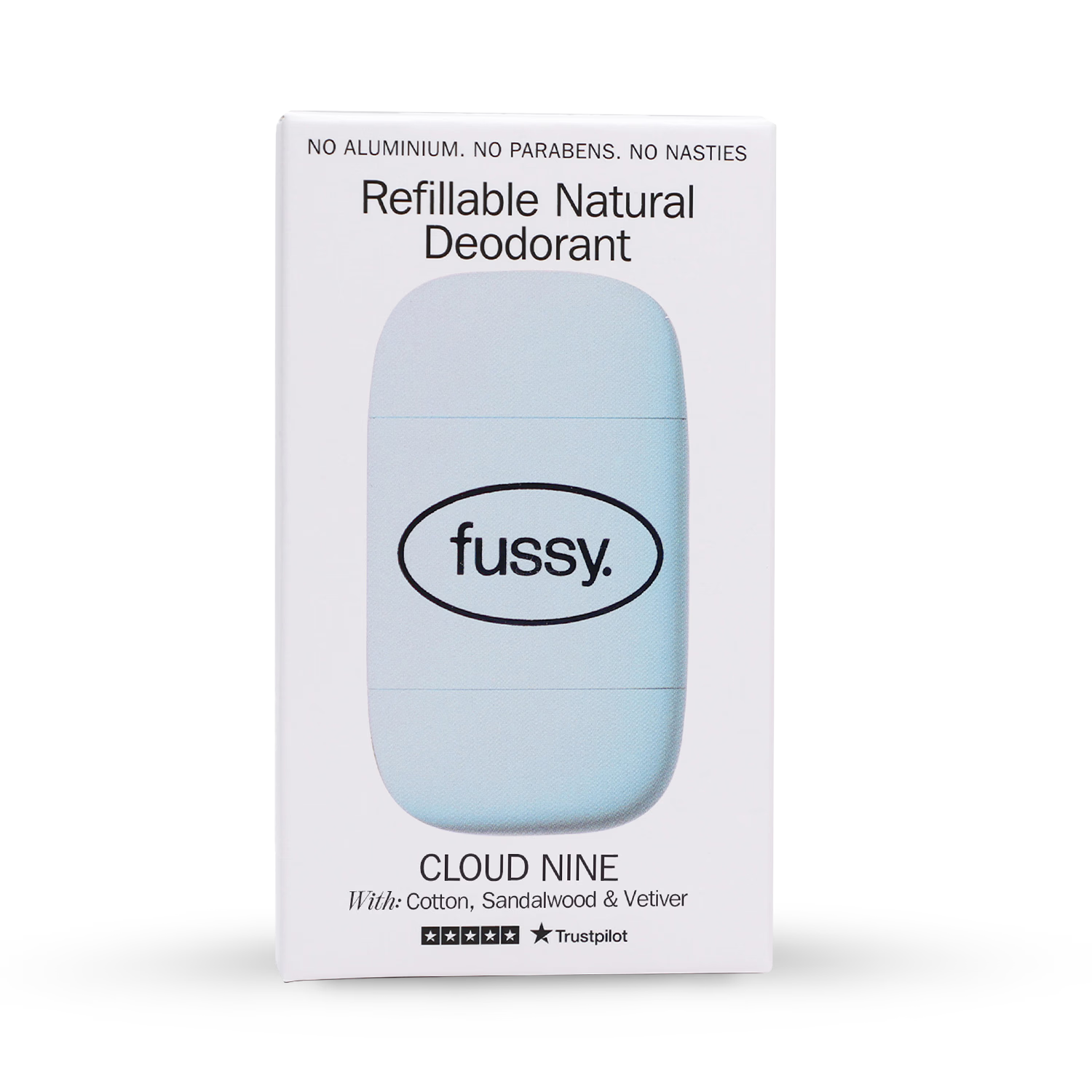 Fussy natural deodorant Cloud Nine starter pack 40g, imported from the UK