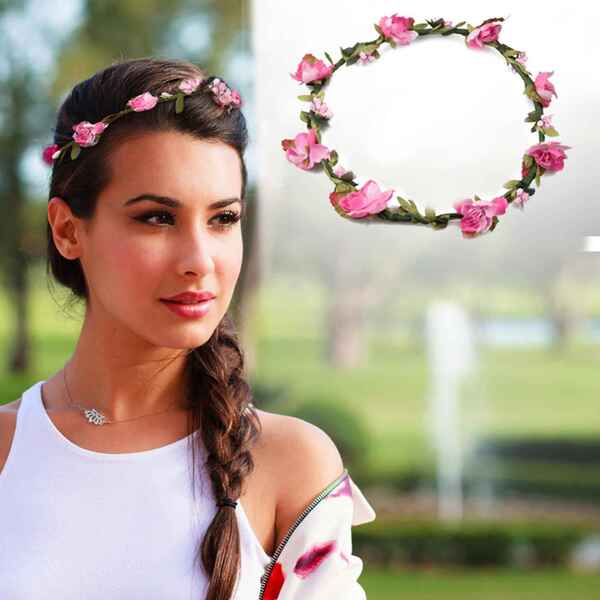 Aquarius Women flower head crown red - British product