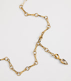 Azlee yellow gold chain necklace large motif, imported from the UK