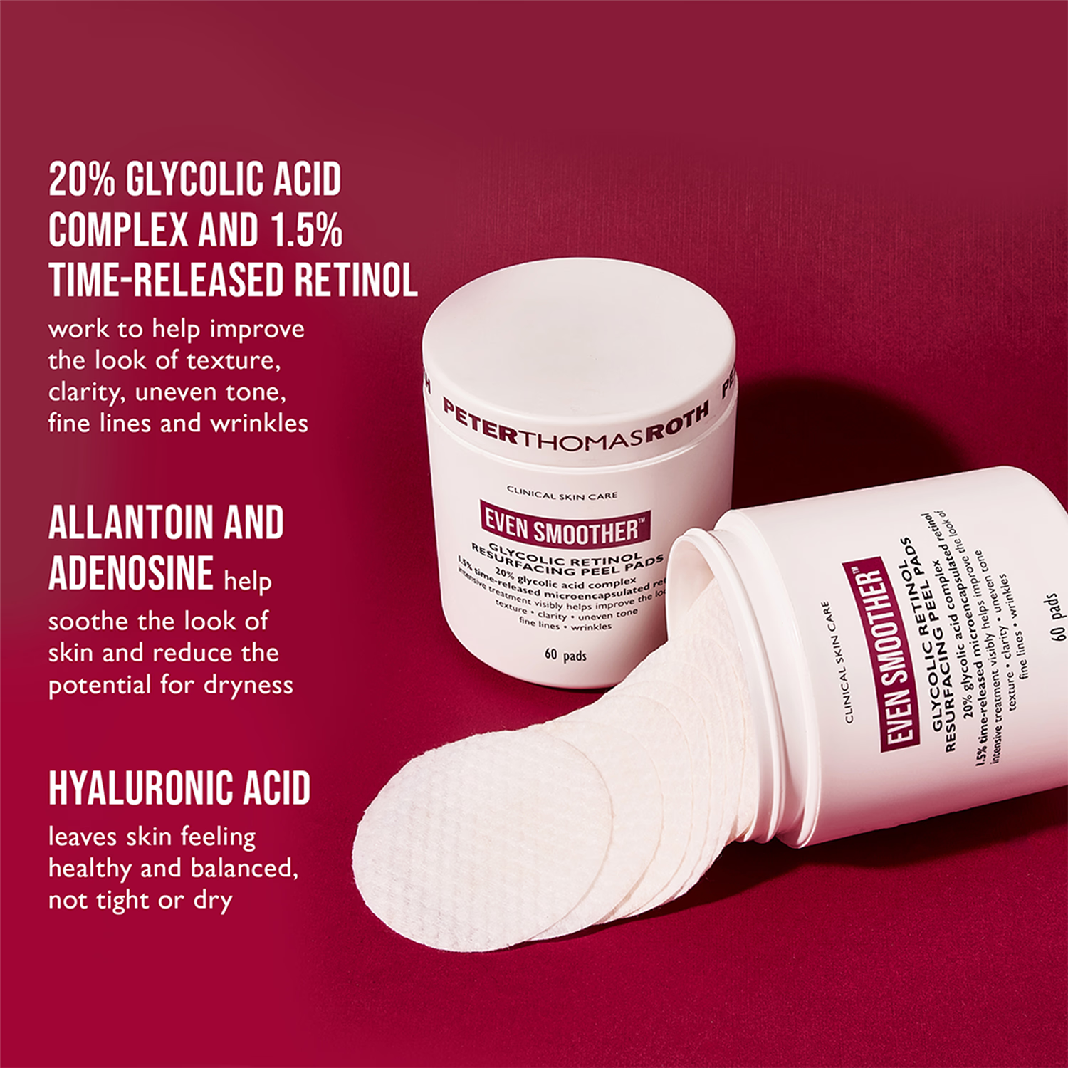 Peter Thomas Roth glycolic retinol resurfacing peel pads 60 pads, UK version