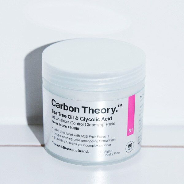 Carbon Theory Tea Tree & Glycolic Acid Cleansing Pads X60