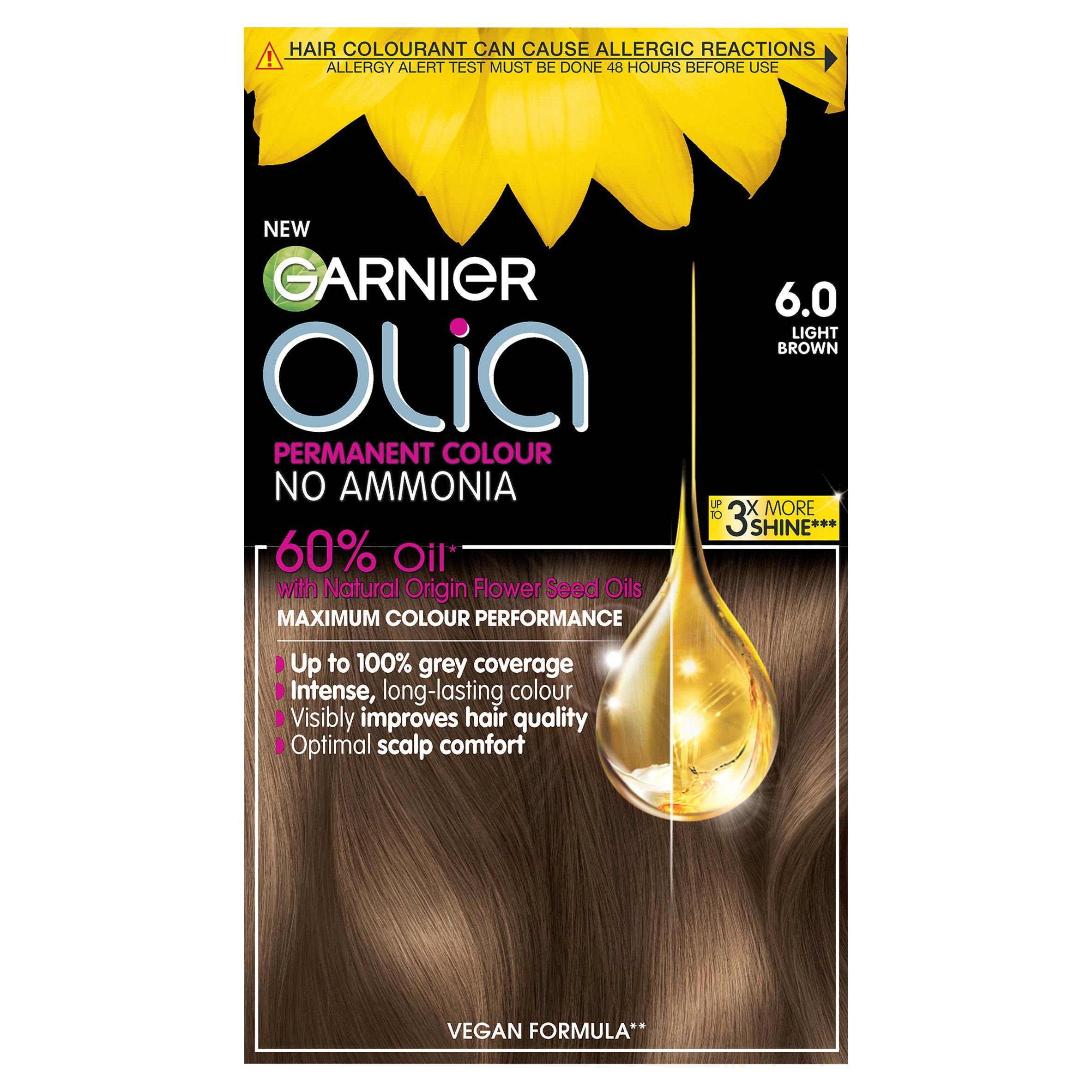 Garnier Olia Permanent No Ammonia Hair Dye Light Brown 6.0 Brunette Sainsburys   