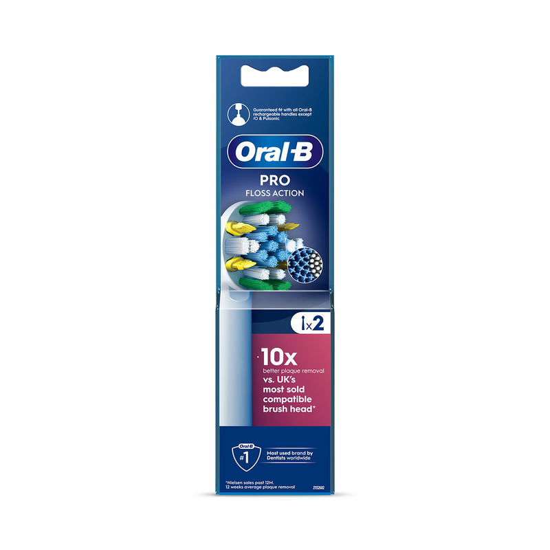 Oral-B Floss Action toothbrush heads 2 count, imported from the UK