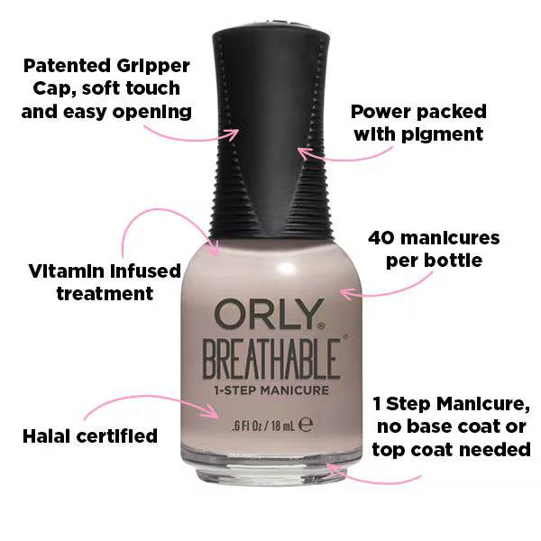 Orly Breathable Nail Polish Staycation 18ml, imported from the UK