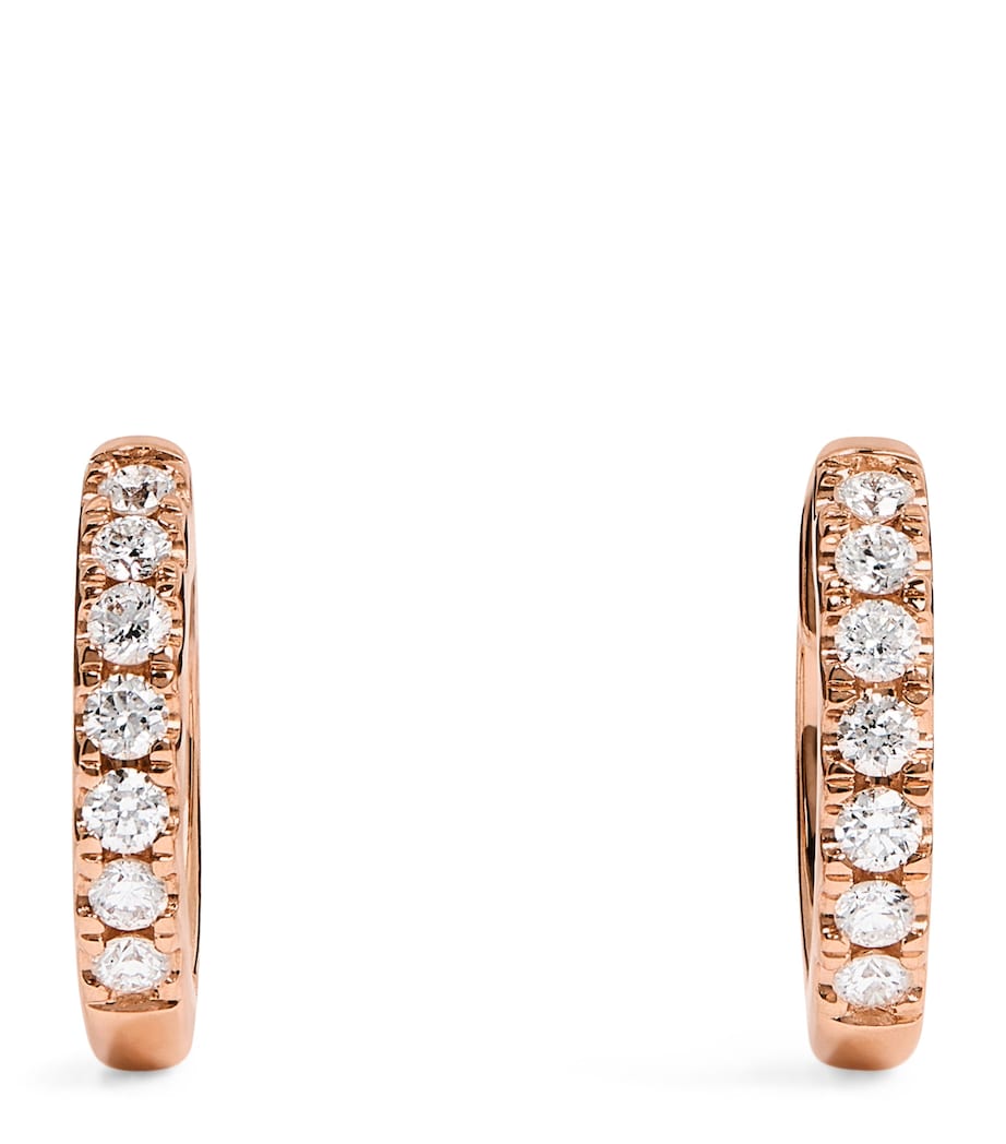 Harrods rose gold diamond huggie earrings 0.20ctw, imported from the UK