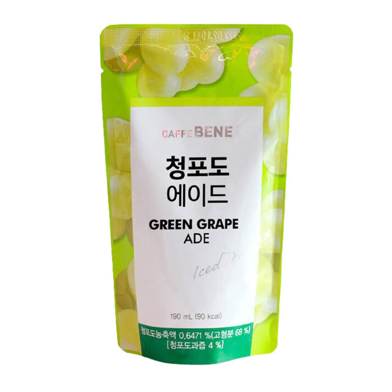 Caffebene Green Grape Ade pouch drink, imported from the UK