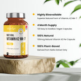 VitaBright high strength vitamin K2 MK-7 100mcg 120 capsules, UK version