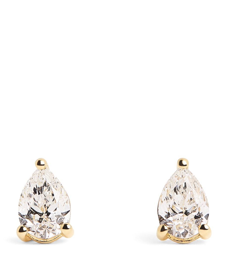 Harrods yellow gold pear diamond stud earrings 1ct - British product