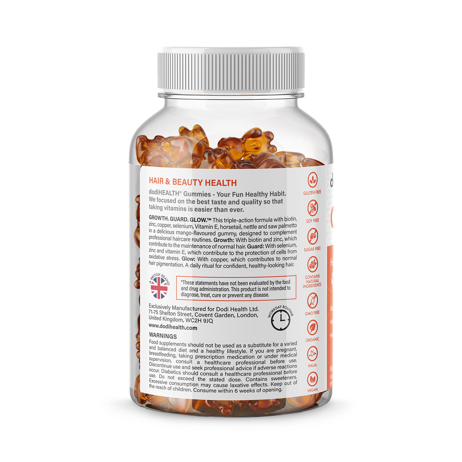 Dodi Health hair gummies supplement, UK version