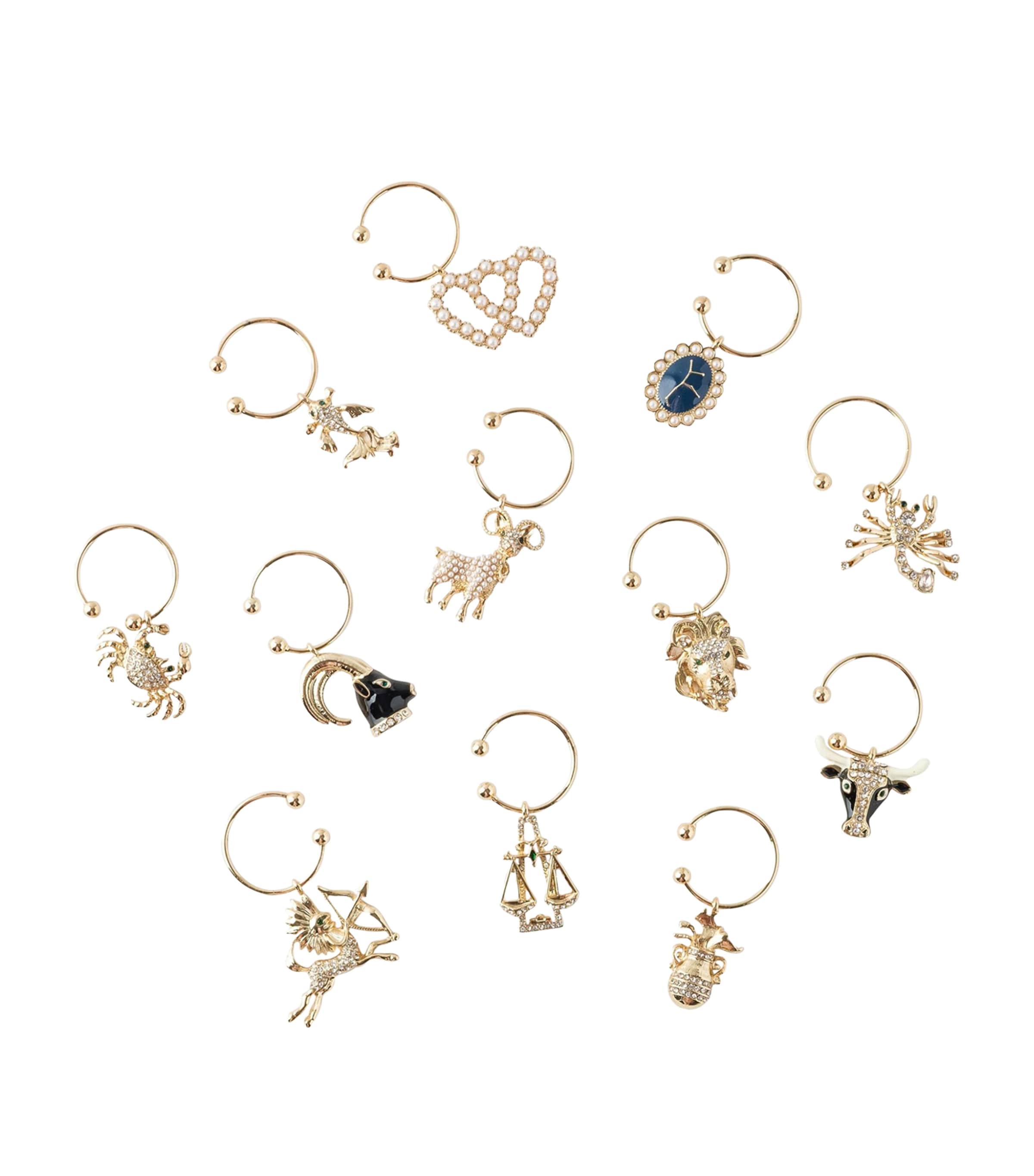 Joanna Buchanan set of 12 Zodiac wine charms, UK version