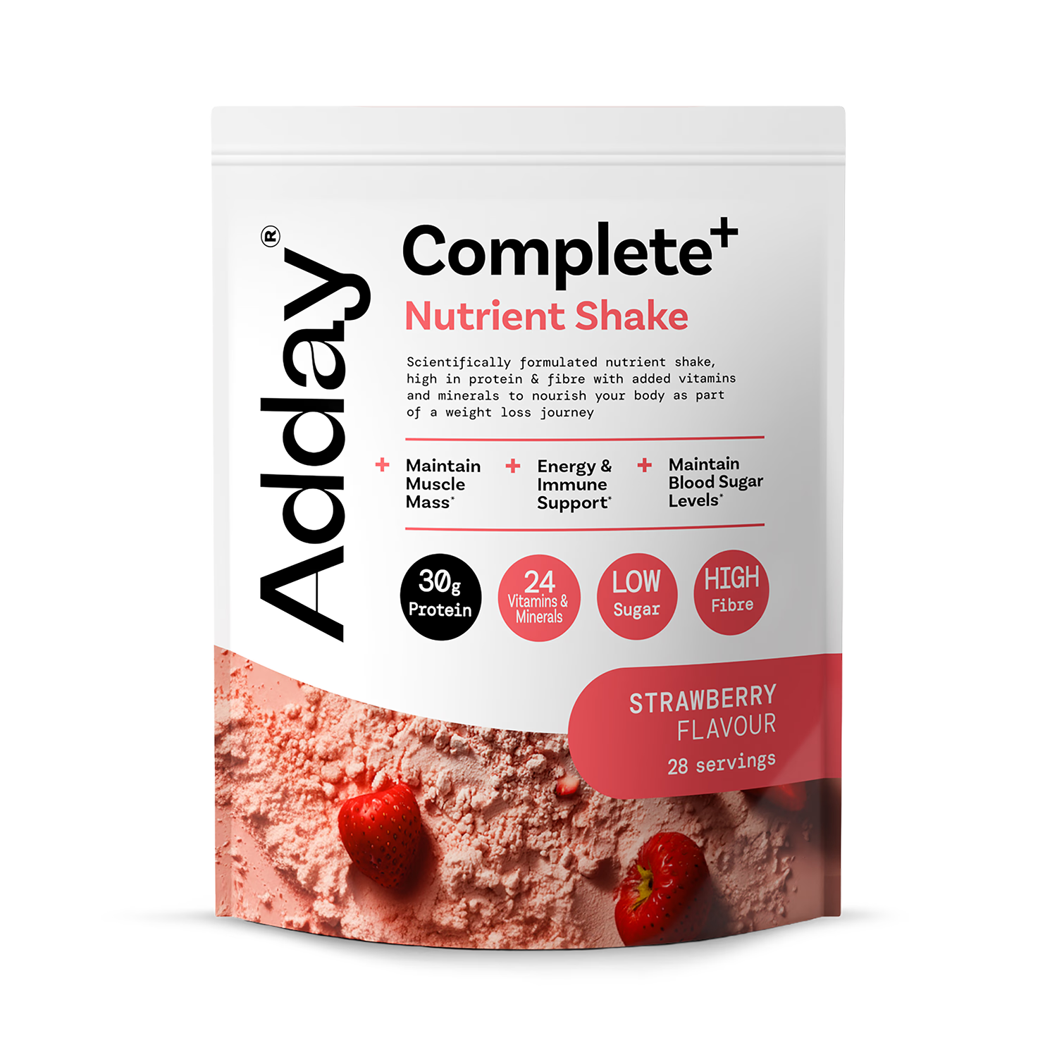 Adday Complete+ Shake Strawberry 1.28 kg (British brand)