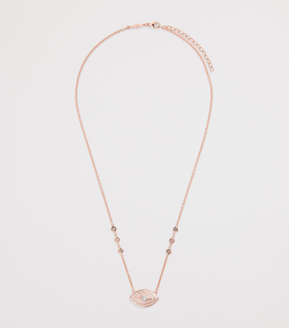 Jacquie Aiche rose gold diamond Evil Eye necklace, imported from the UK