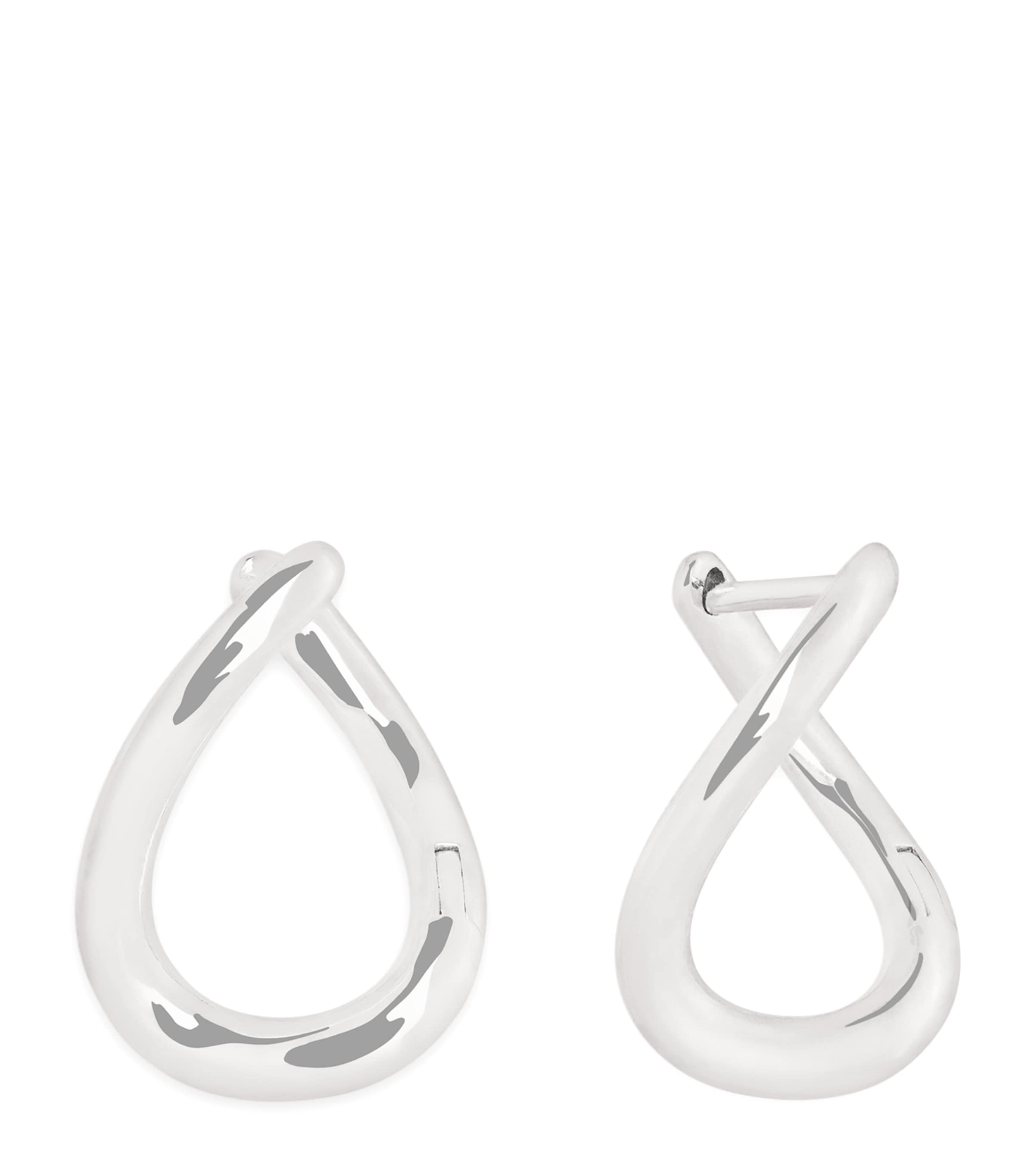 White Gold Molten Hoop Earrings