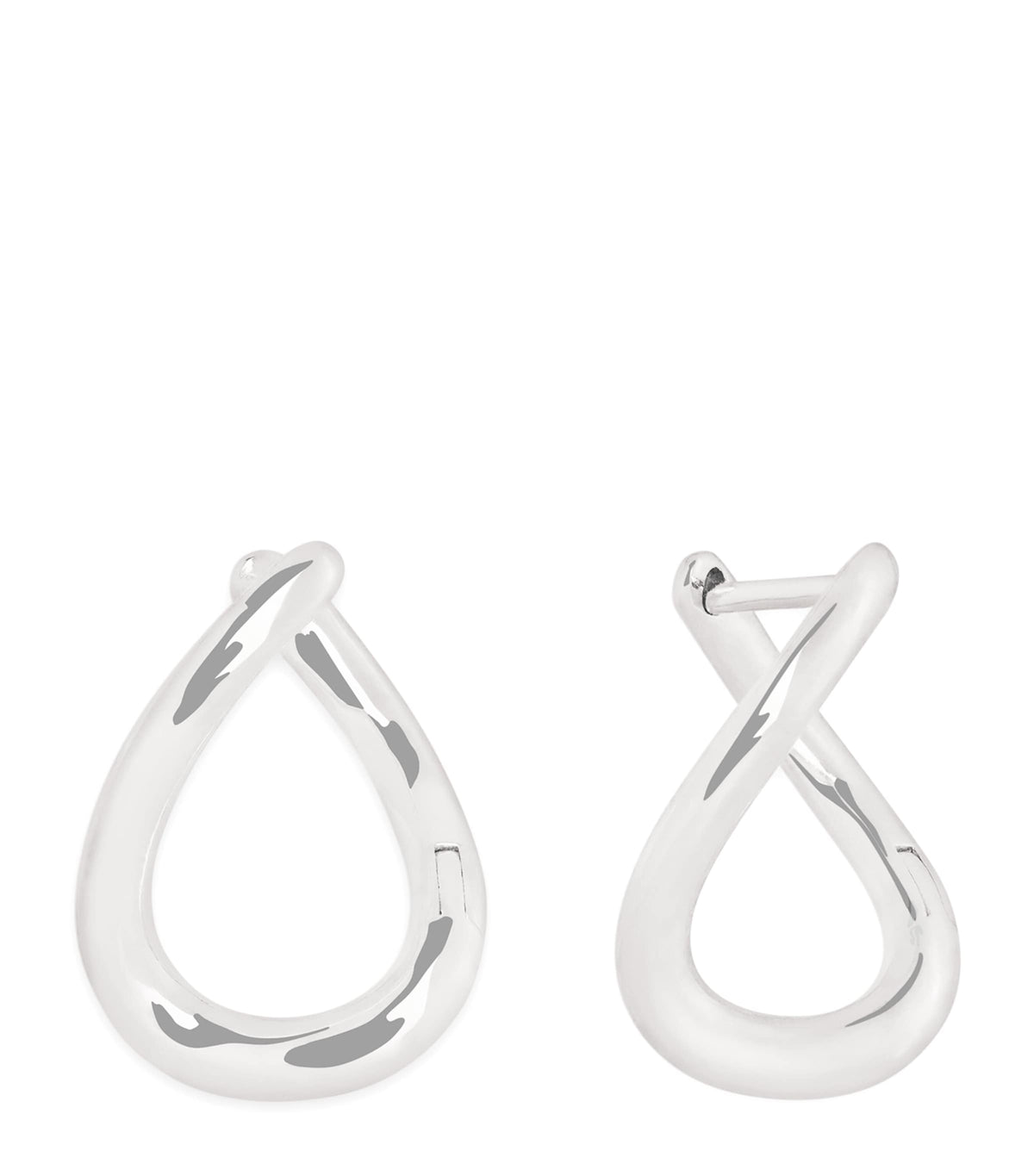 White Gold Molten Hoop Earrings