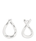 White Gold Molten Hoop Earrings