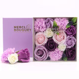 Merci Boutique Purple Passion soap bouquet in square box (British brand)