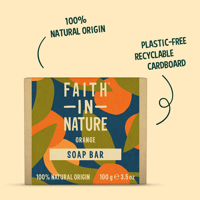 Faith In Nature Orange Soap Bar 100g - British product