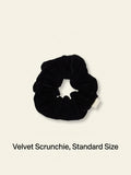 Prada velvet scrunchie with metallic plaque, imported from the UK