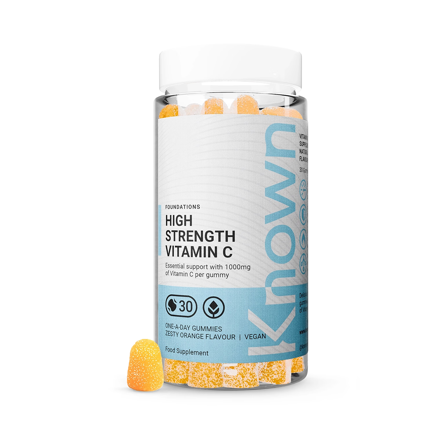 Known Nutrition Vitamin C gummies 1000mg orange flavour, imported from the UK