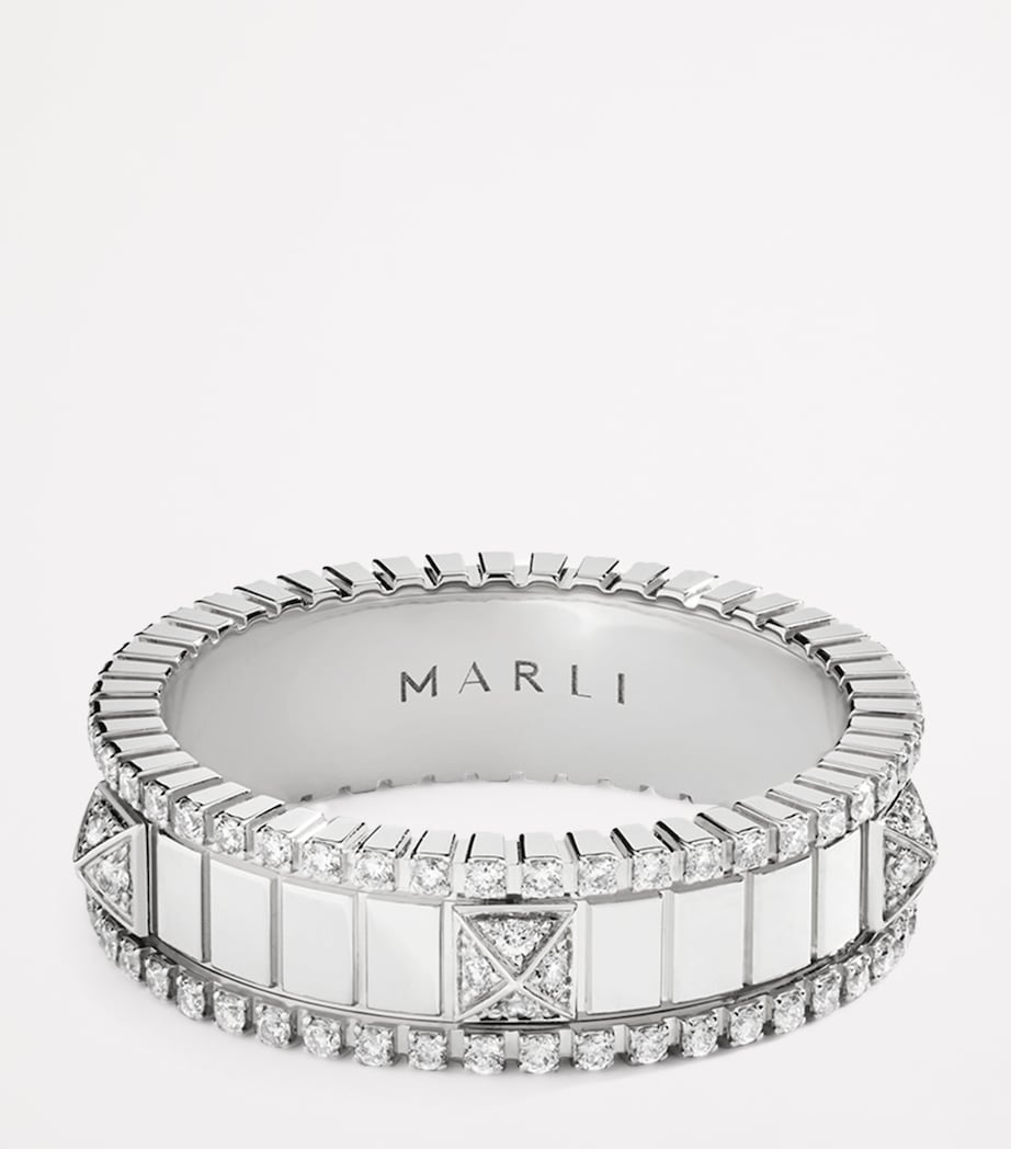 Marli New York white gold diamond spinning ring, UK version