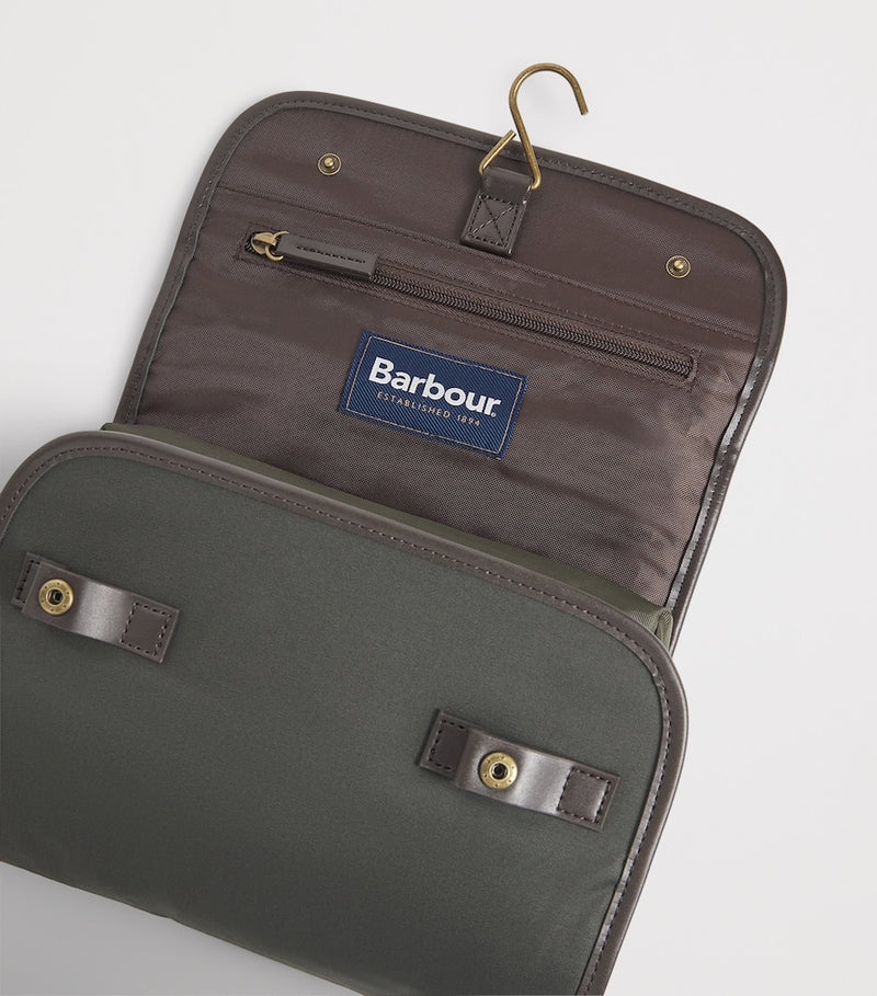 Barbour wax hanging wash bag - British product